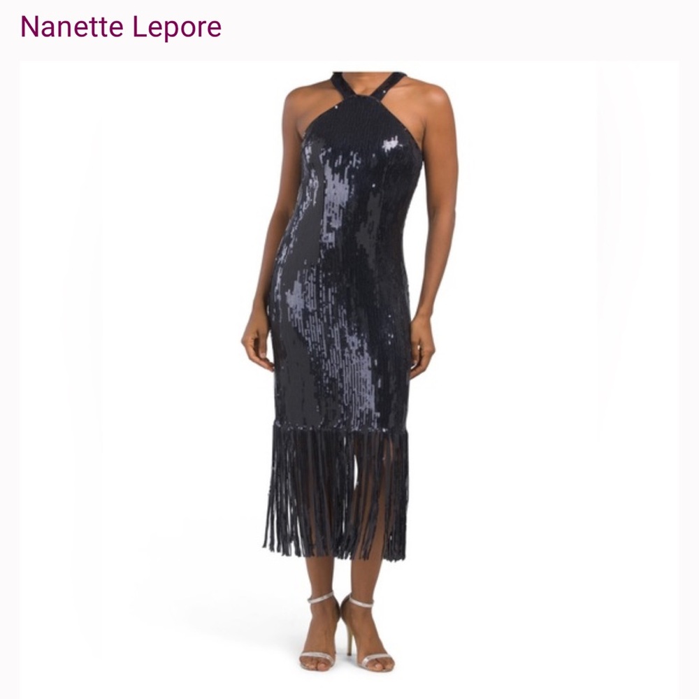 Nanette Lepore Black Sequin Dress